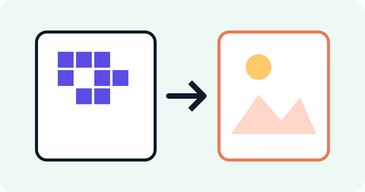Illustrated bitmap image becoming a compact JPEG