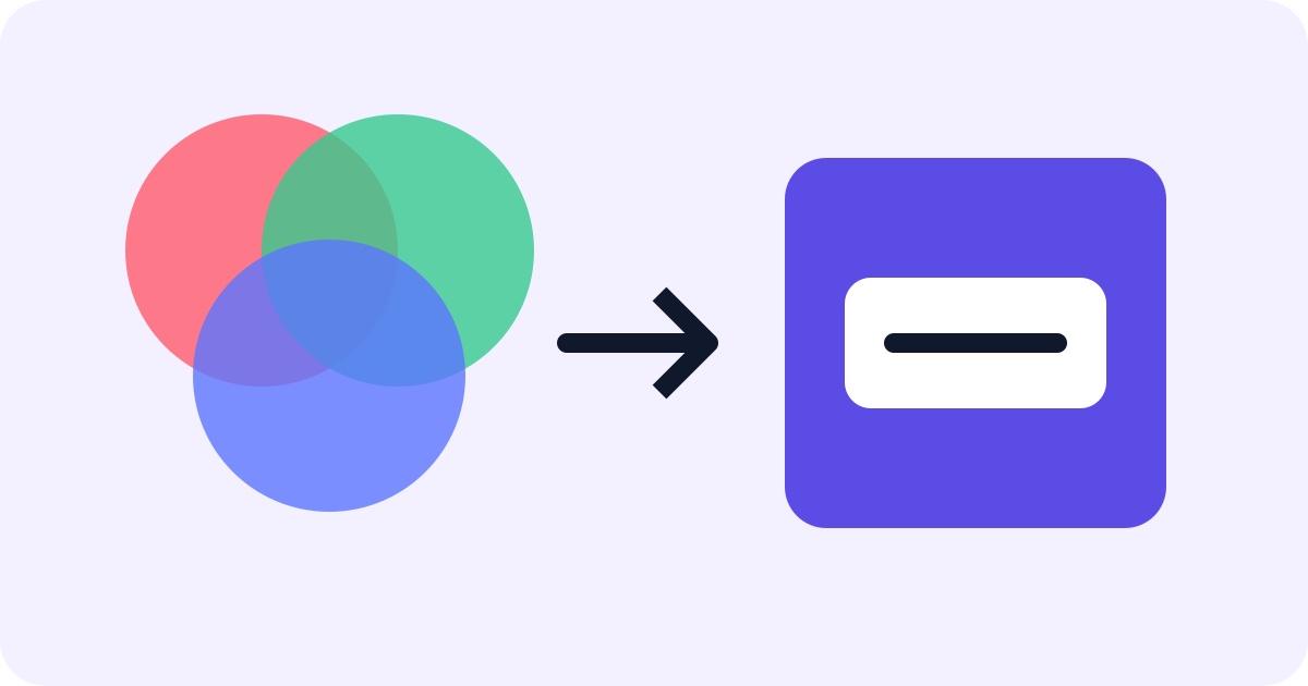 Illustrated RGB channel controls becoming a hexadecimal color swatch